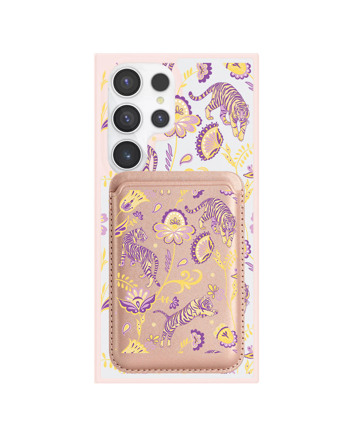 Android Magnetic Wallet Case - Tiger & Floral 4.0