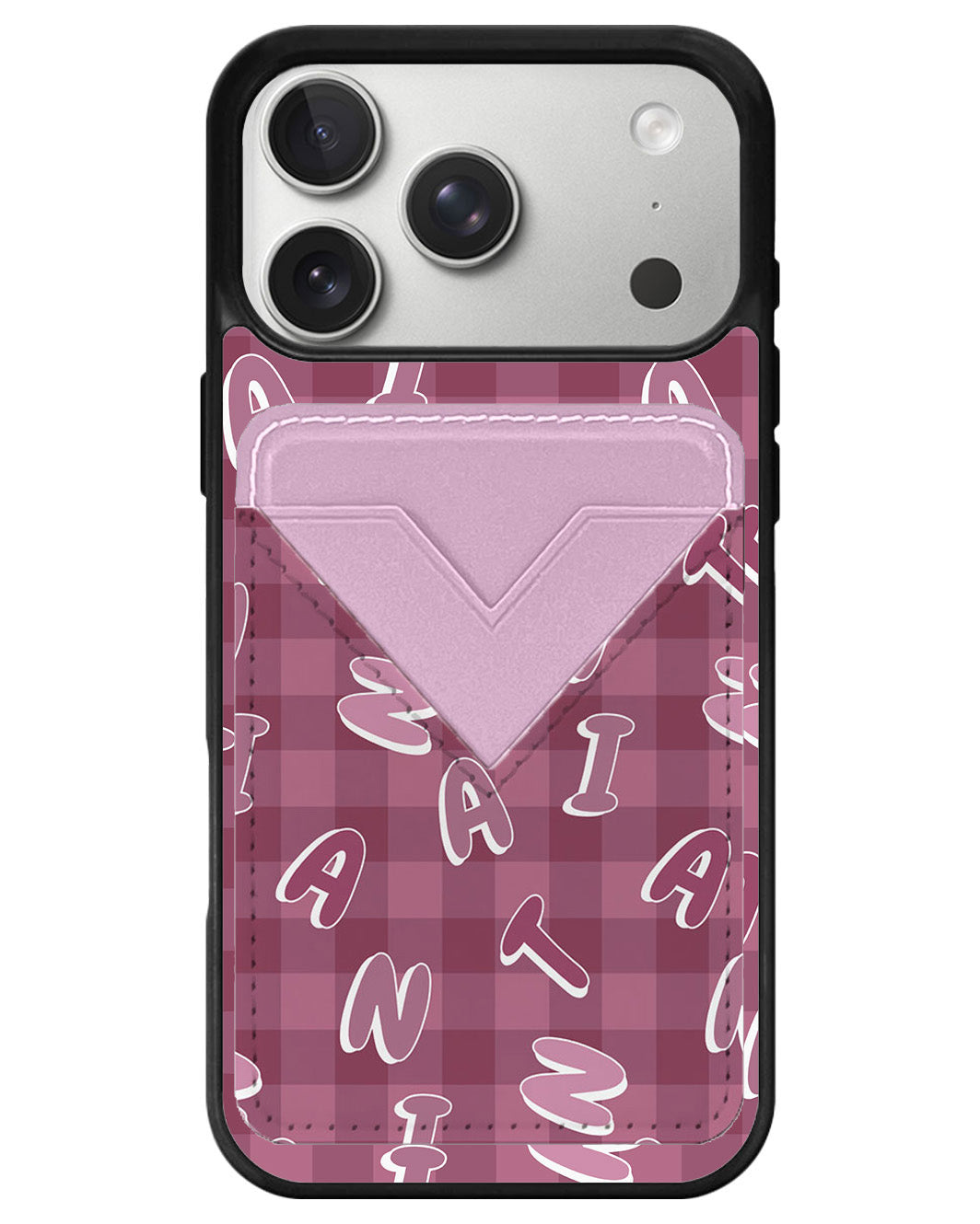iPhone Avant Wallet Case - Checkered Monogram 2.0