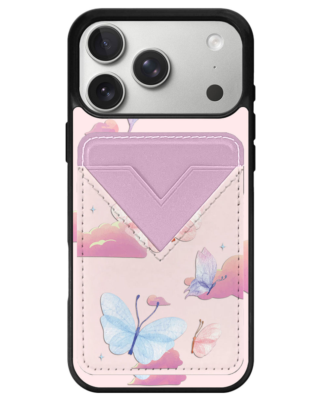 iPhone Avant Wallet Case - Butterfly & Clouds