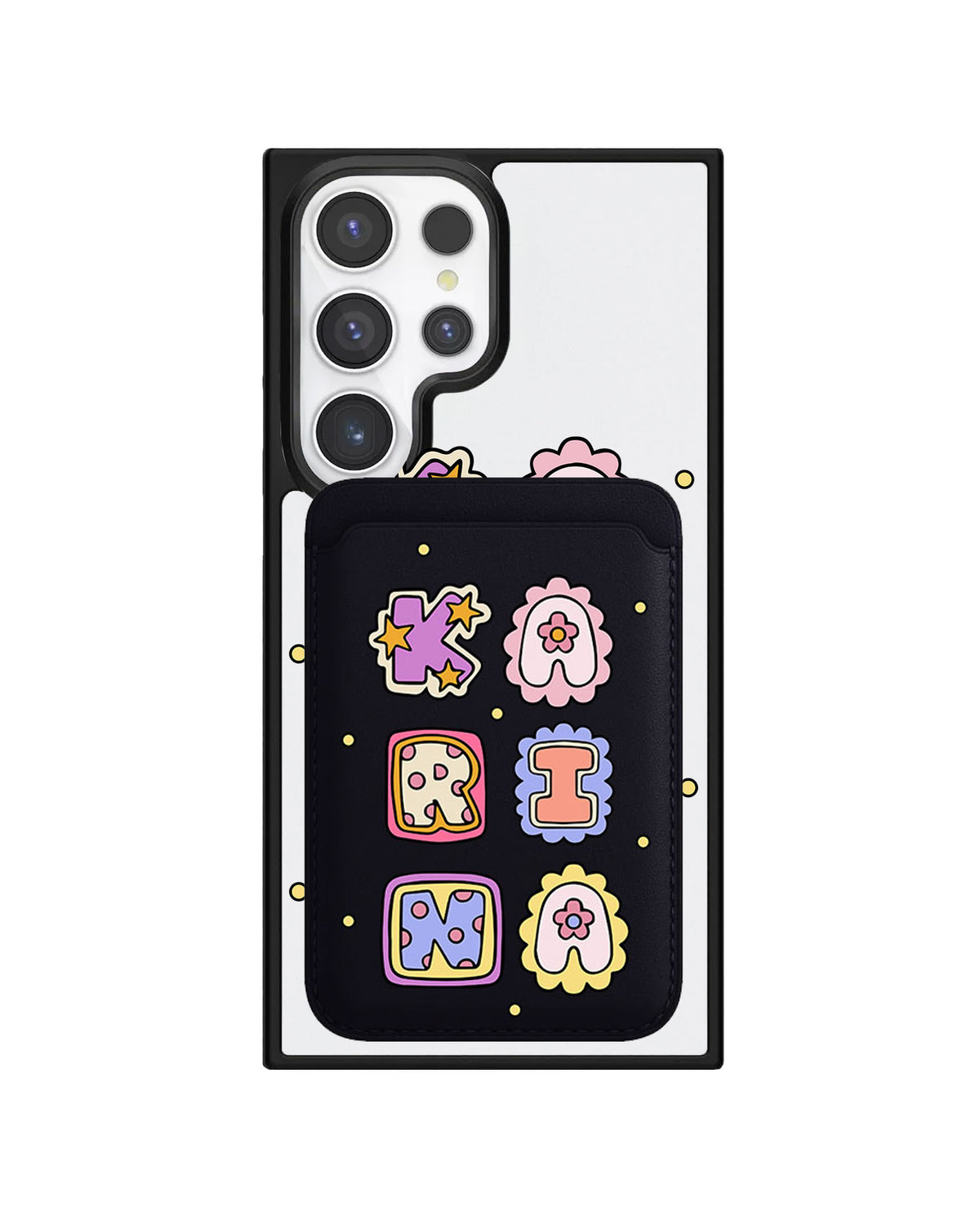 Android Magnetic Wallet Case - Adorable monogram 2.0