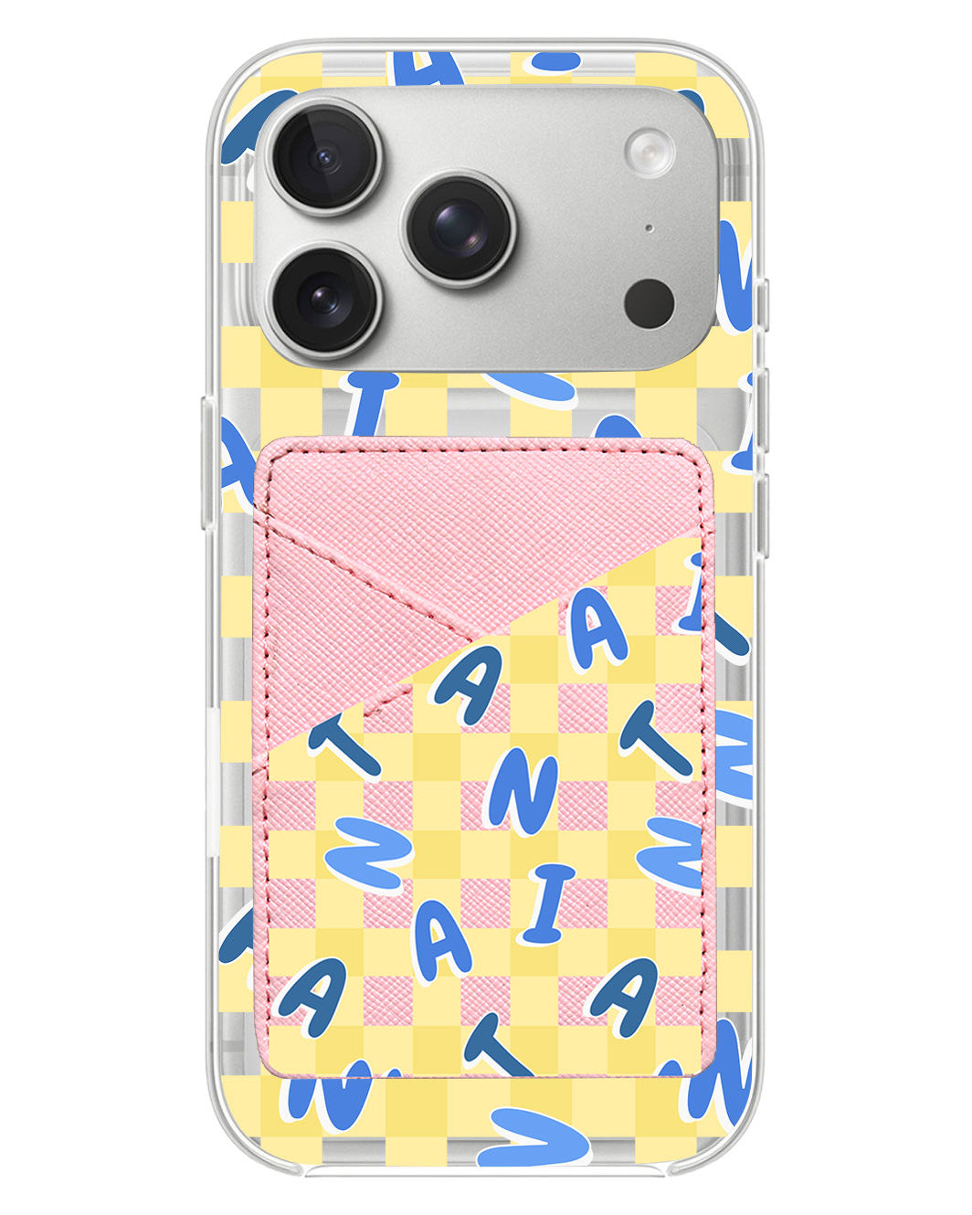 iPhone Phone Wallet Case - Checkered Monogram 3.0