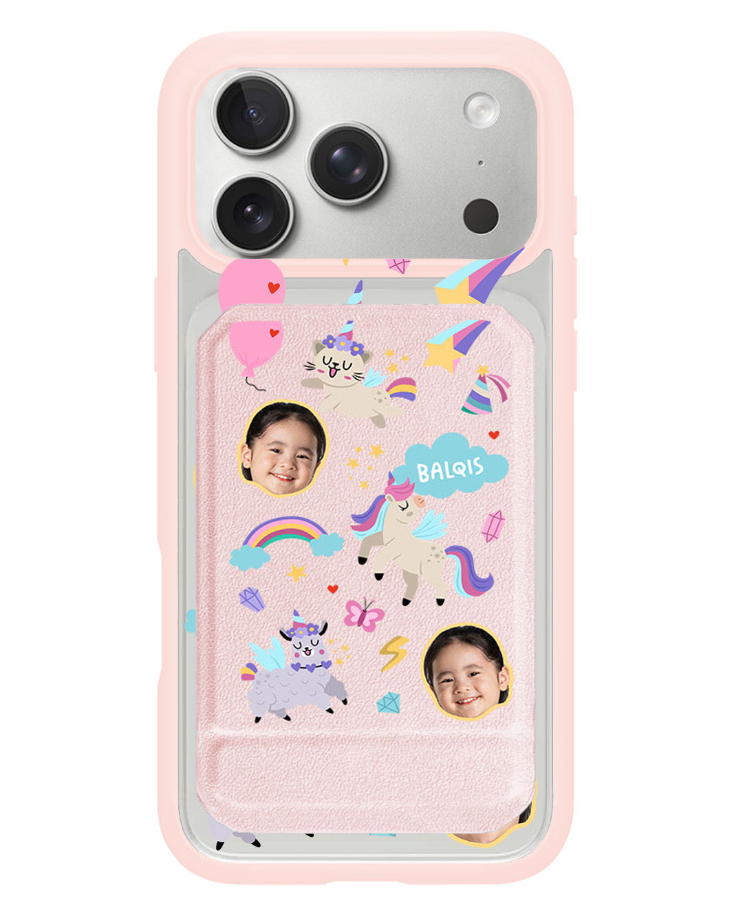 iPhone Magnetic Multifold Wallet - Face Grid Unicorn