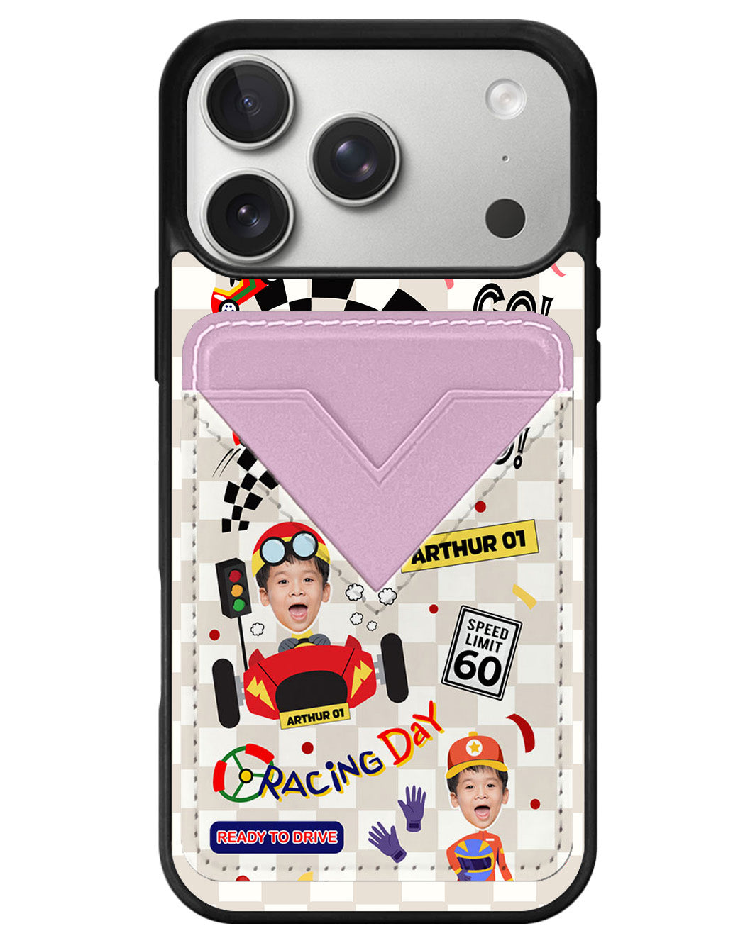 iPhone Avant Wallet Case - Face Grid Dream Racer