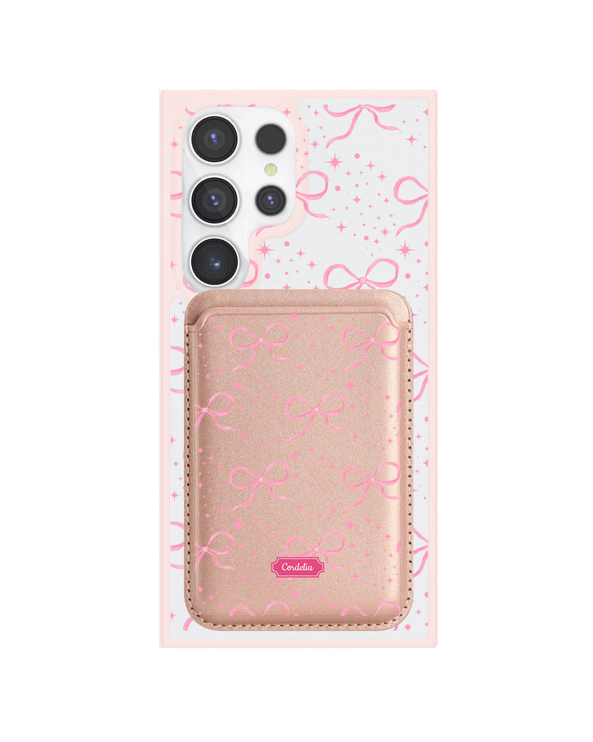 Android Magnetic Wallet Case - Coquette Glittery Bow