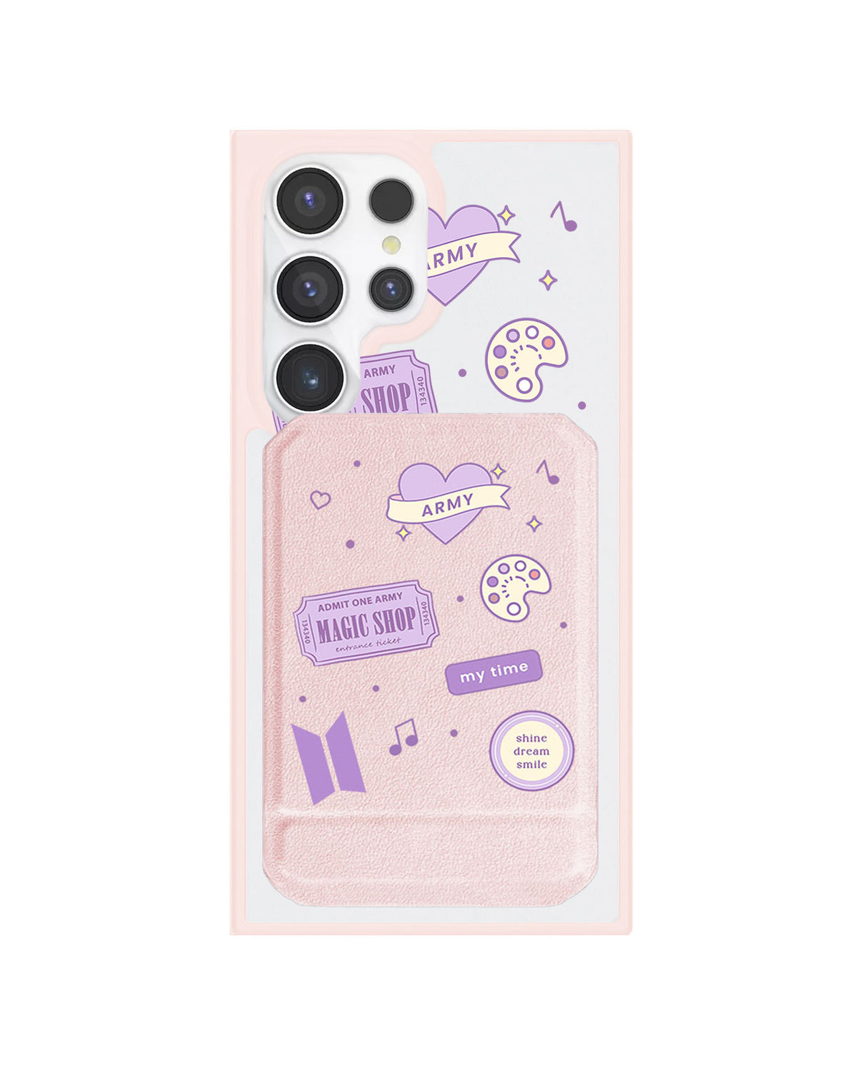 Android Magnetic Multifold Wallet - BTS Sticker Pack