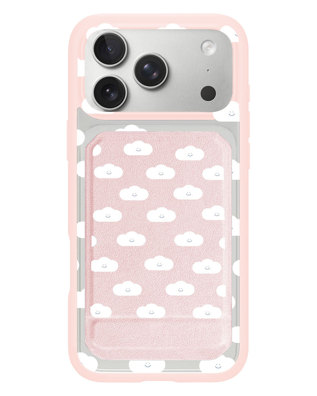 iPhone Magnetic Multifold Wallet - White Cloud