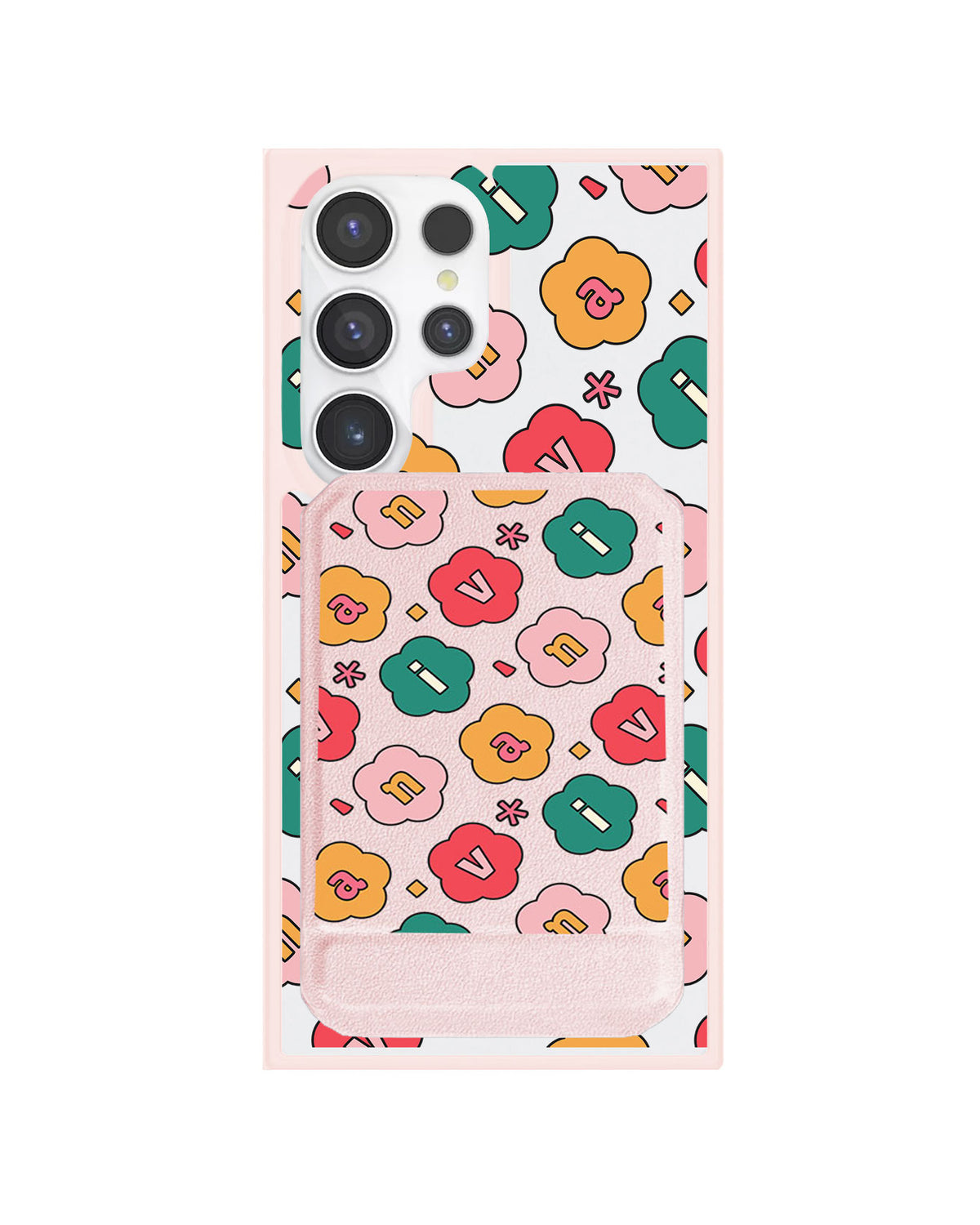 Android Magnetic Multifold Wallet - Flower Petals Monogram 3.0
