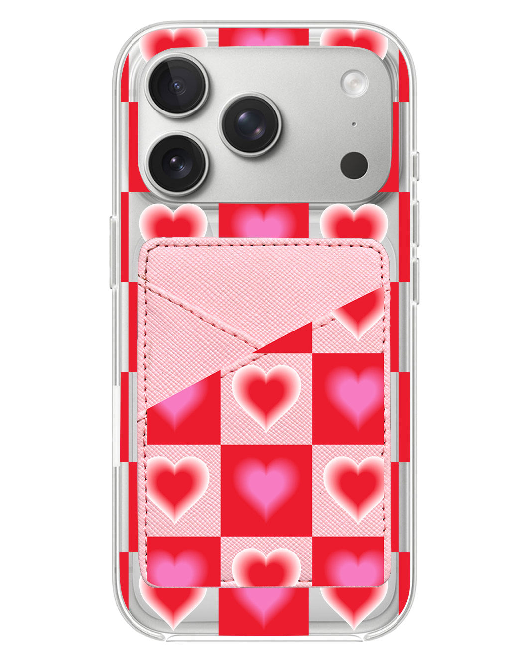 iPhone Phone Wallet Case - Love Checkered