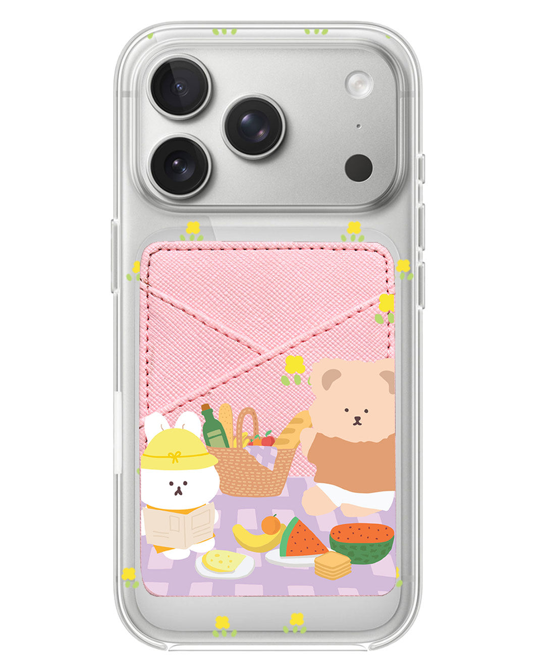 iPhone Phone Wallet Case - Picnic Bear Lilac