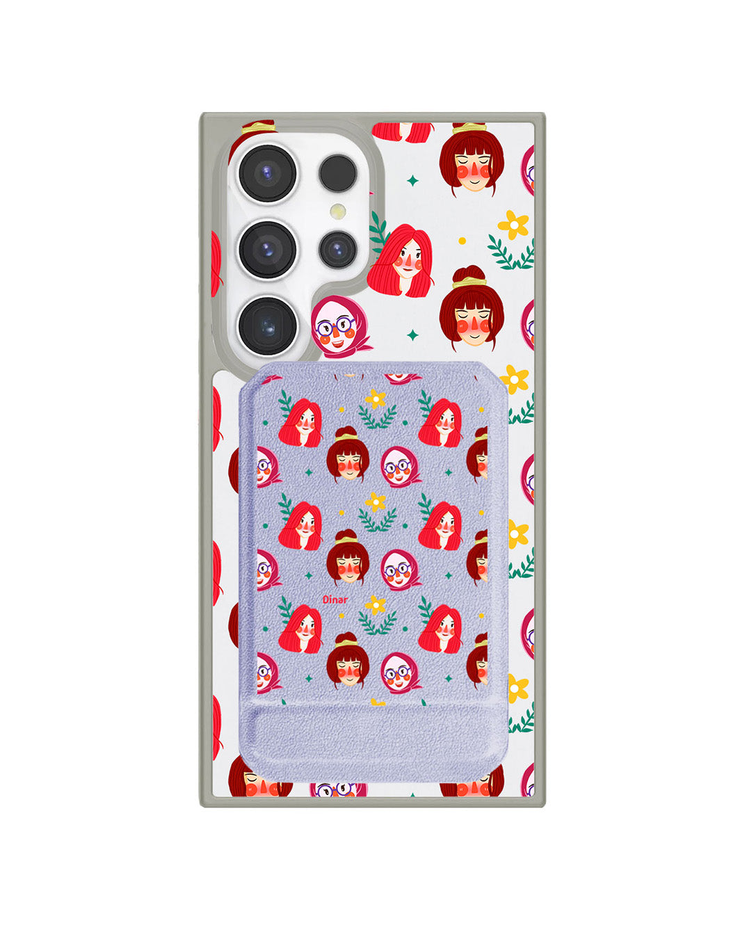 Android Magnetic Multifold Wallet - Lovely Faces