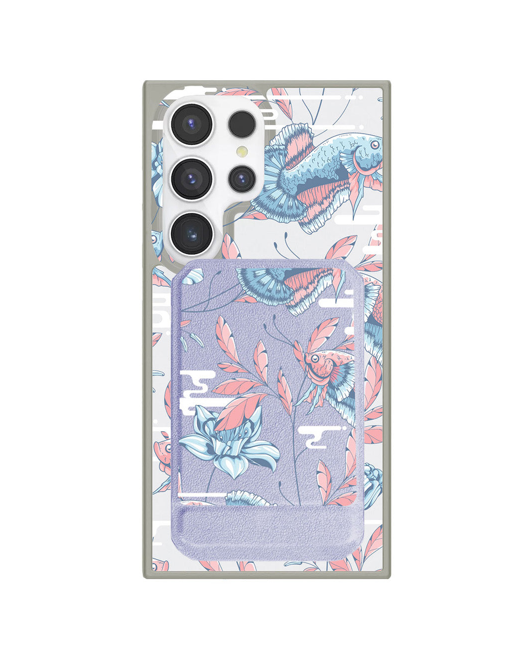 Android Magnetic Multifold Wallet - Fish & Floral 3.0