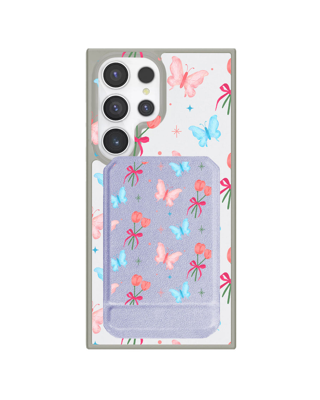 Android Magnetic Multifold Wallet - Coquette Butterfly