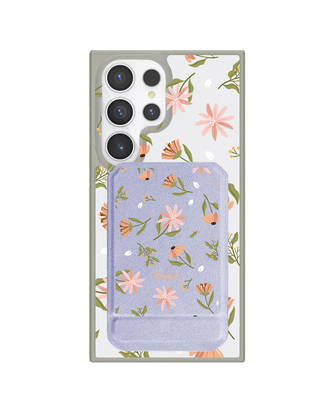 Android Magnetic Multifold Wallet - Cosmos Flower