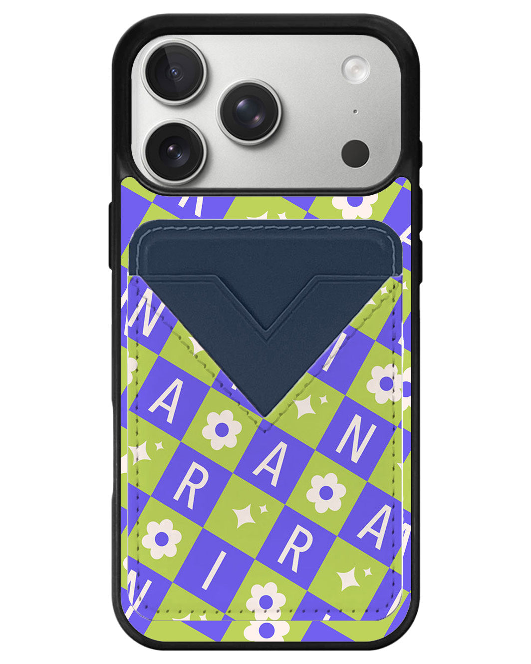 iPhone Avant Wallet Case - Flower Grid Monogram 5.0