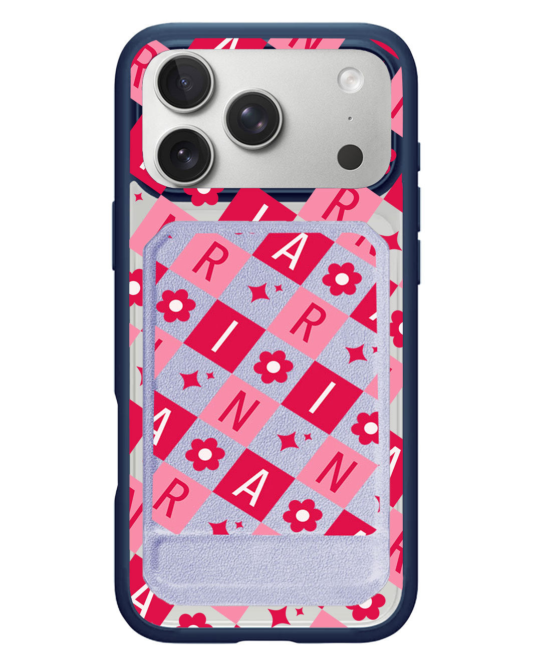 iPhone Magnetic Multifold Wallet - Flower Grid Monogram 1.0