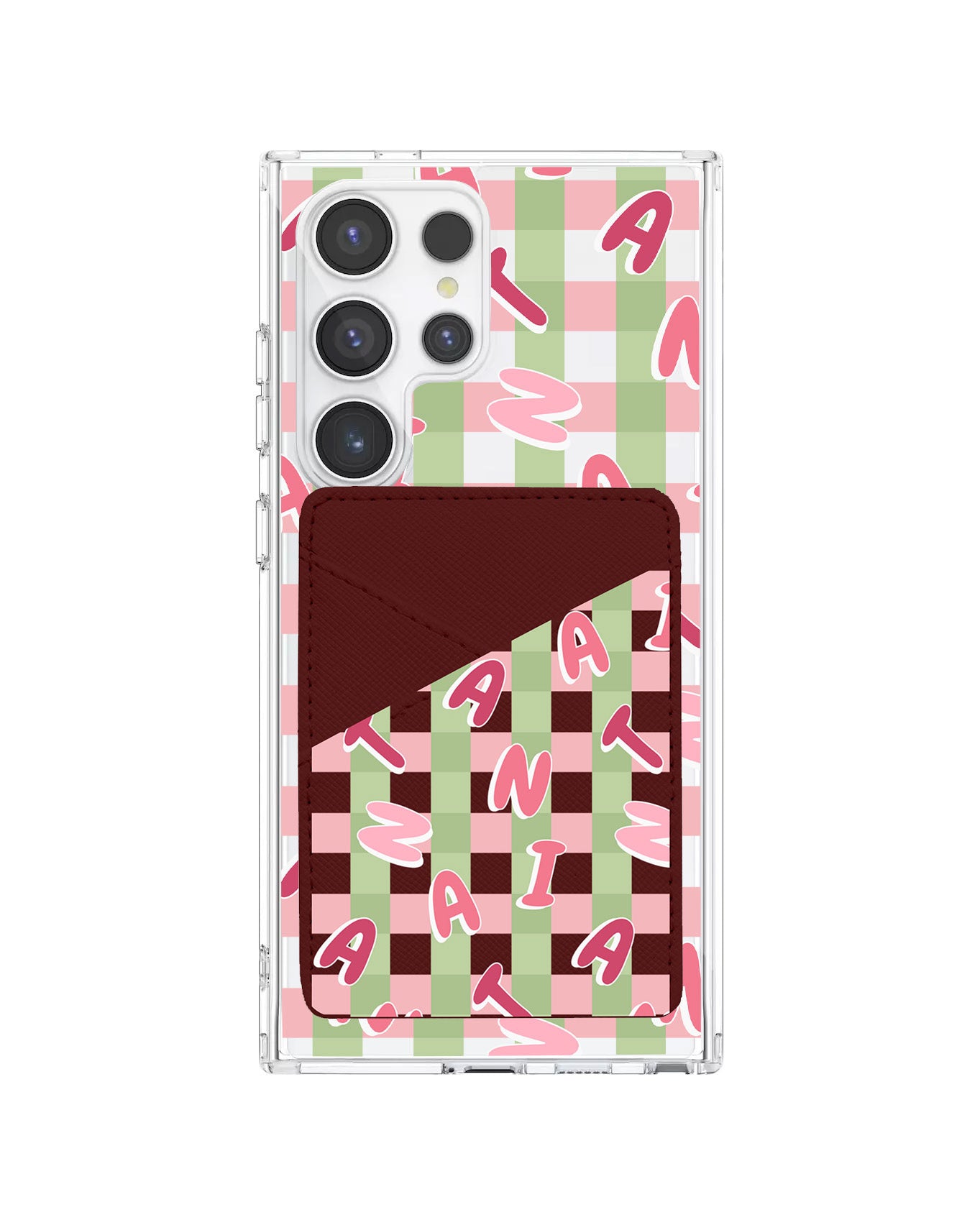 Android Phone Wallet Case - Checkered Monogram 4.0