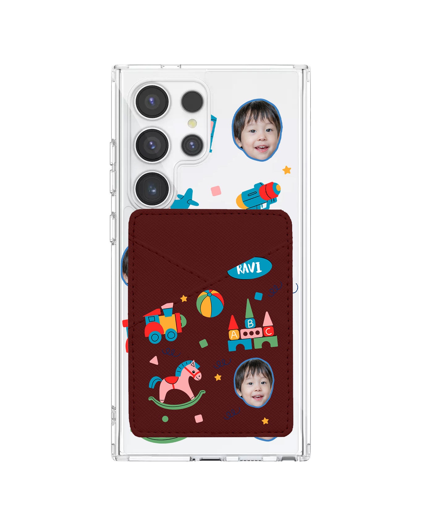 Android Phone Wallet Case - Face Grid Boys Toys