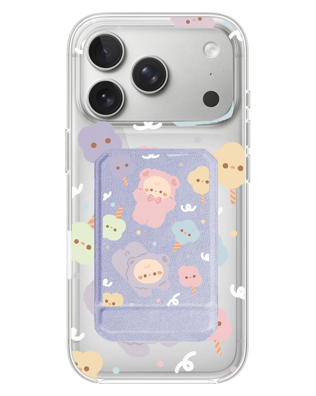 iPhone Magnetic Multifold Wallet - Cotton teddy