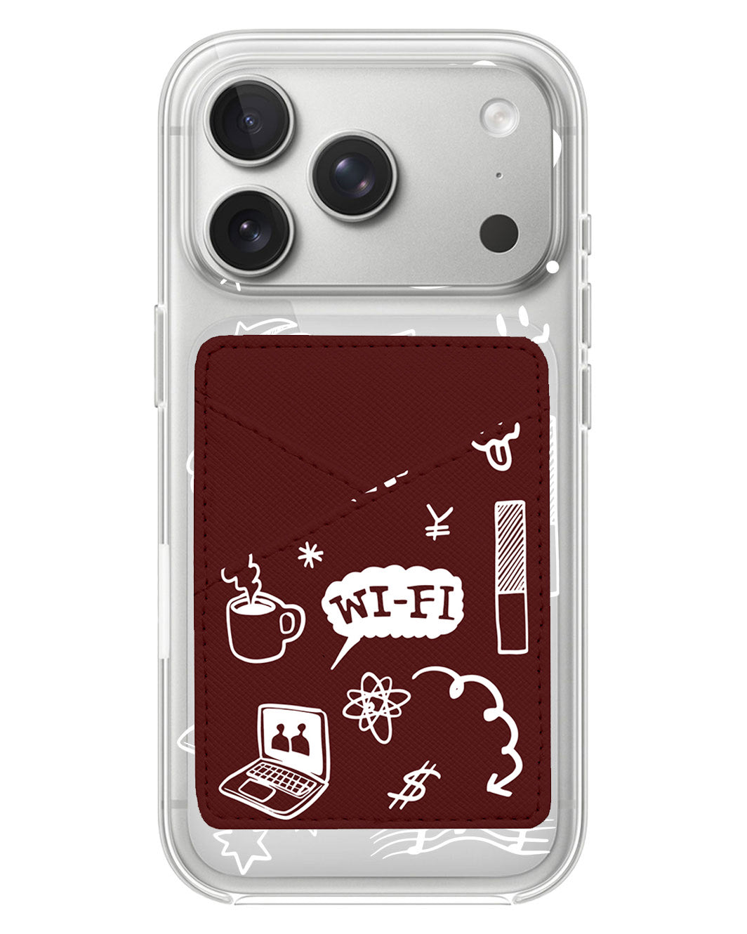iPhone Phone Wallet Case - Social White