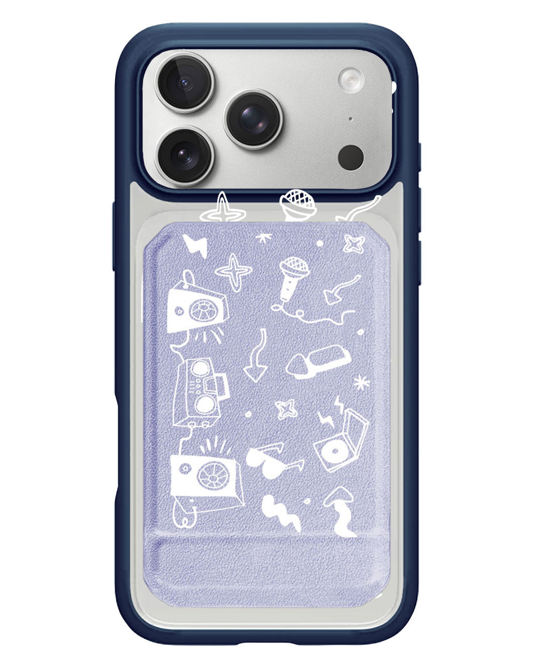 iPhone Magnetic Multifold Wallet - Rock N Roll White