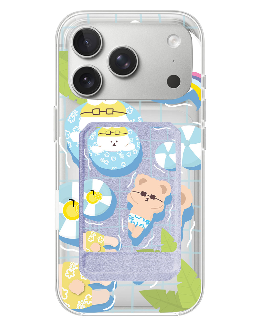iPhone Magnetic Multifold Wallet - Pool Party Blue
