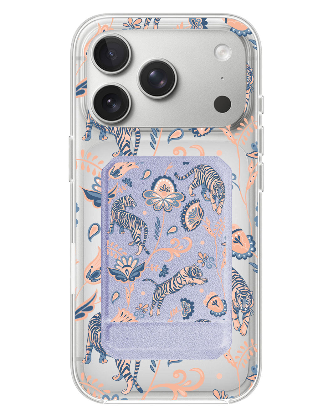 iPhone Magnetic Multifold Wallet -Tiger & Floral 5.0