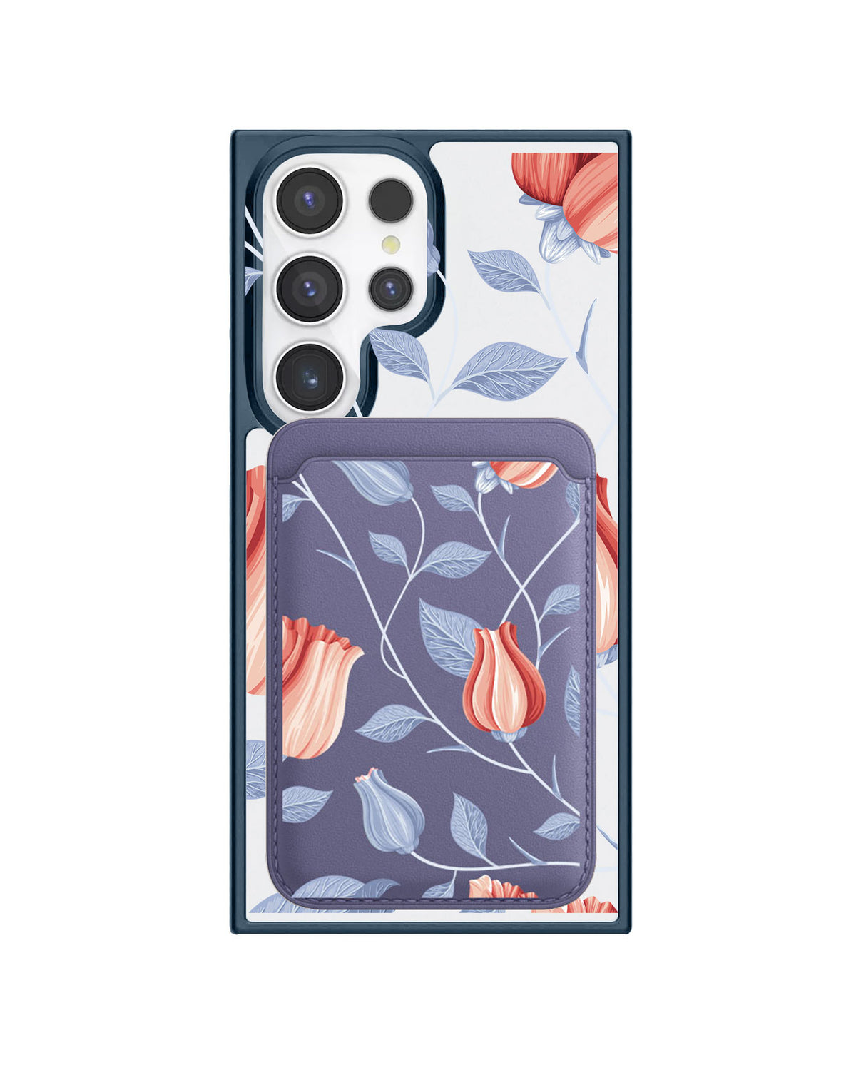 Android Magnetic Wallet Case - Red Tulip