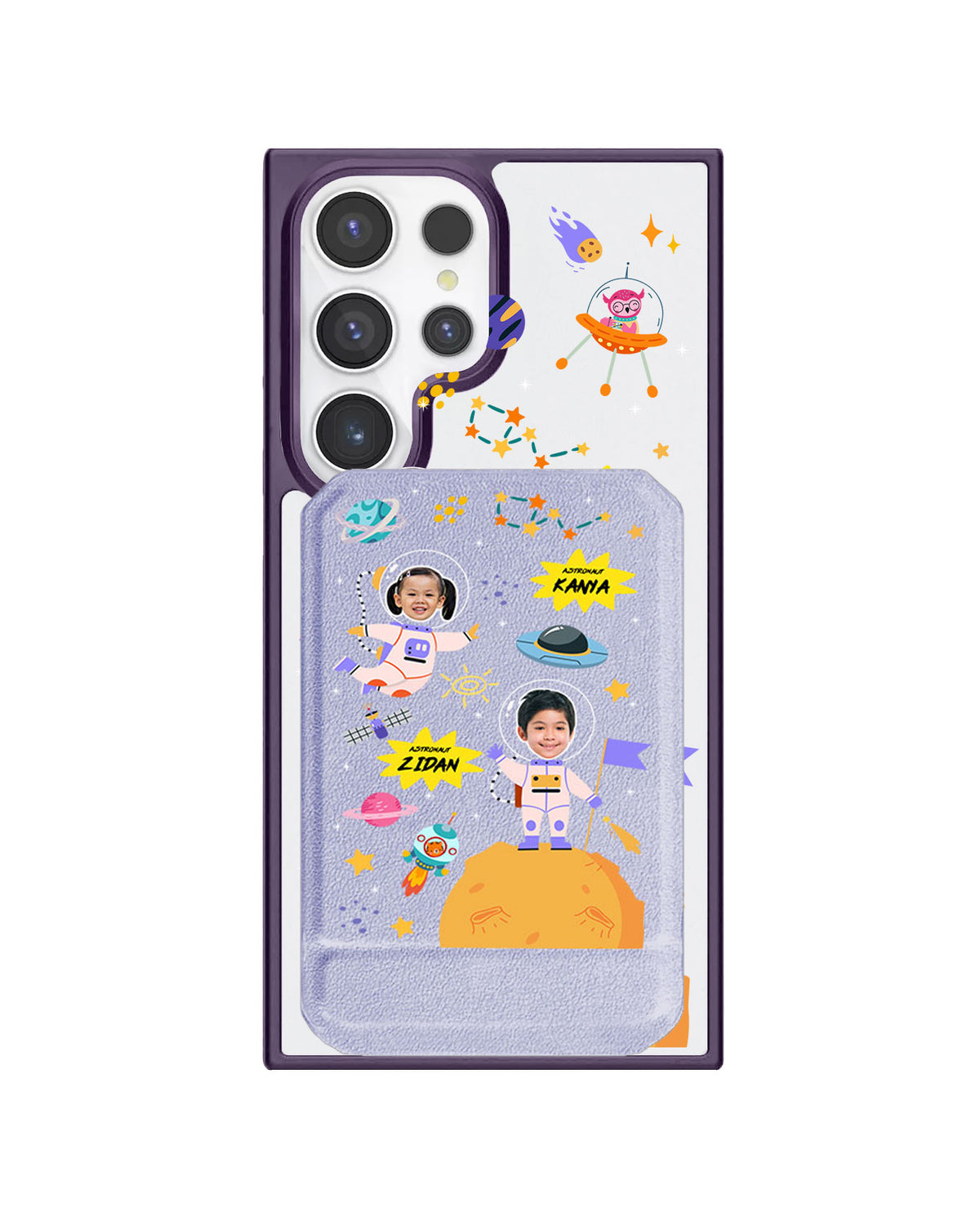 Android Magnetic Multifold Wallet - Face Grid Dream Astronaut