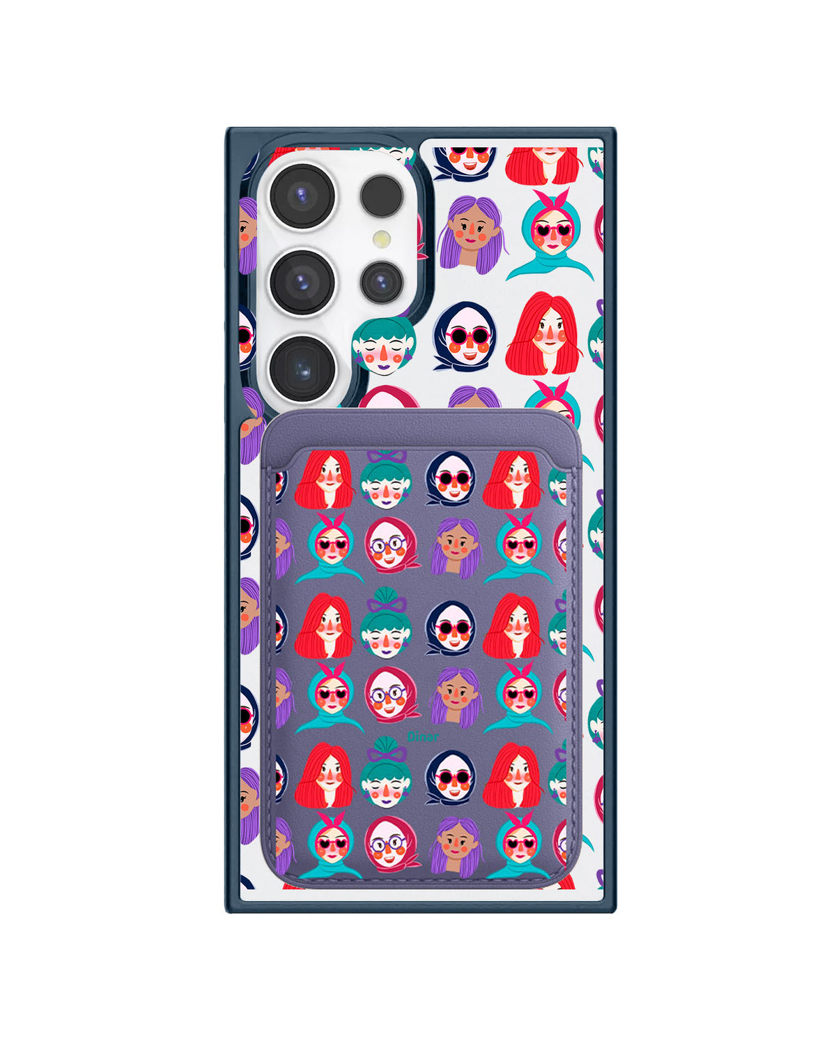 Android Magnetic Wallet Case - Cute Sweety Faces
