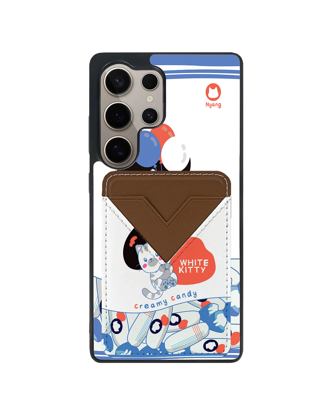 Android Avant Wallet Case - White Kitty