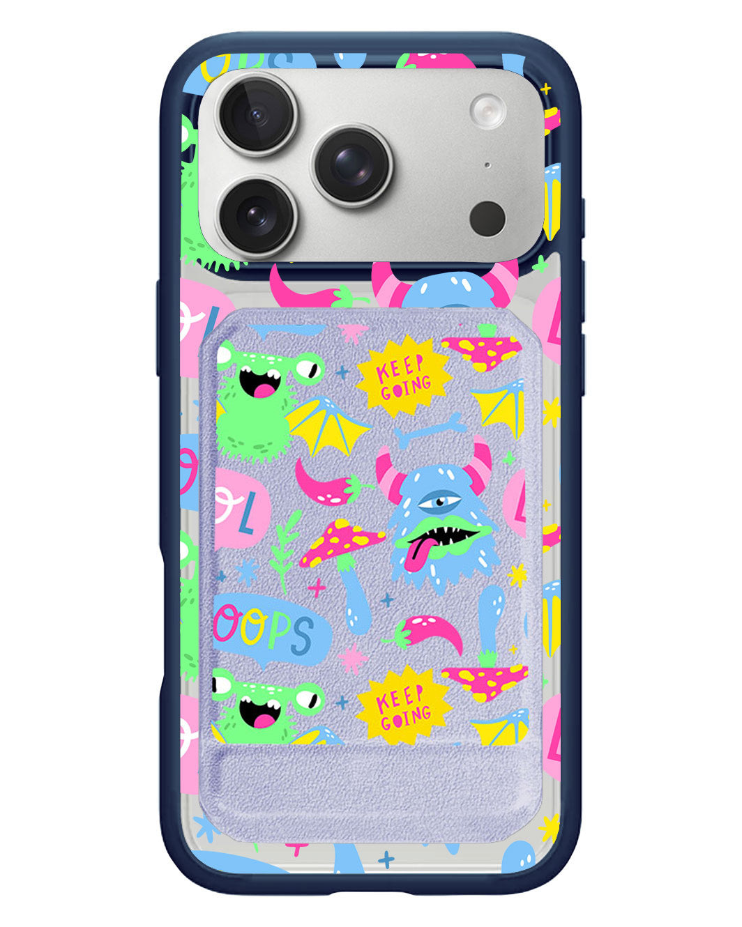iPhone Magnetic Multifold Wallet - Monster Say Keep Going