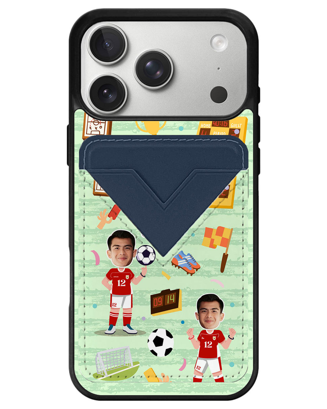 iPhone Avant Wallet Case - Face Grid Dream Soccer