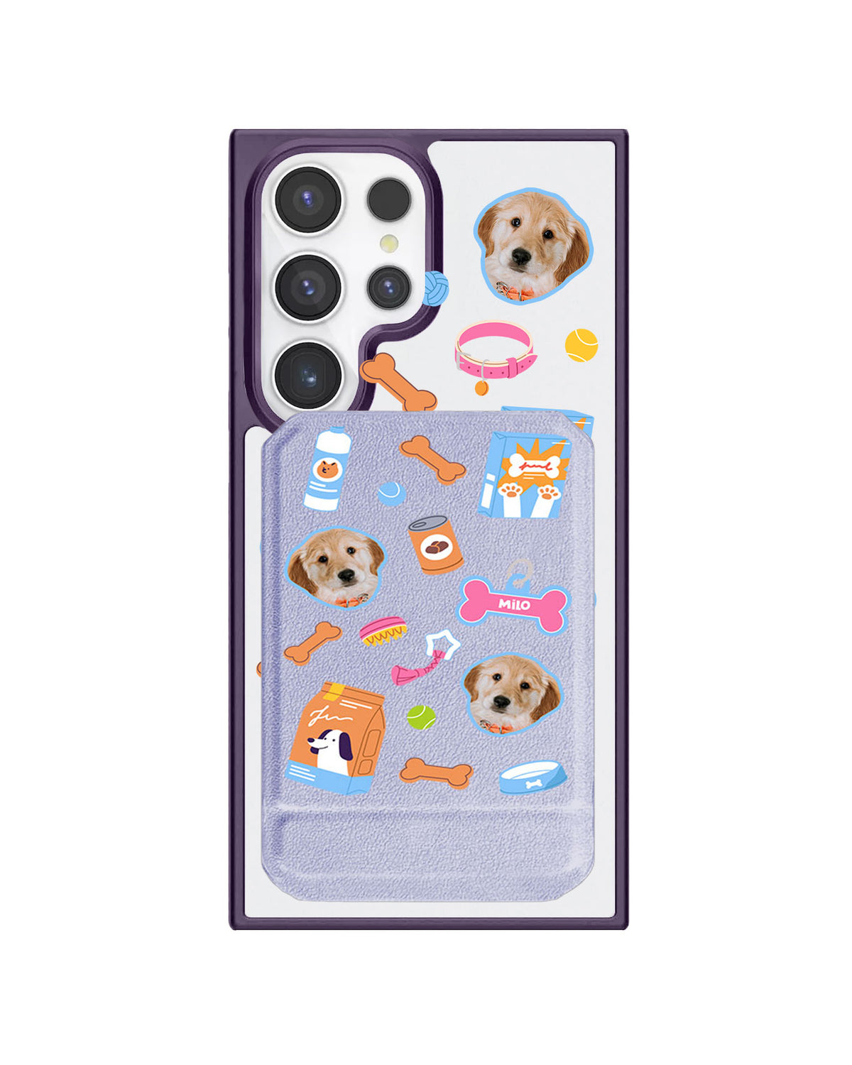 Android Magnetic Multifold Wallet - Pet Grid Puppy Sweet Treats