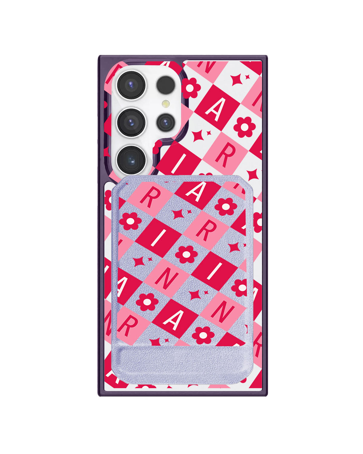 Android Magnetic Multifold Wallet - Flower Grid Monogram 1.0