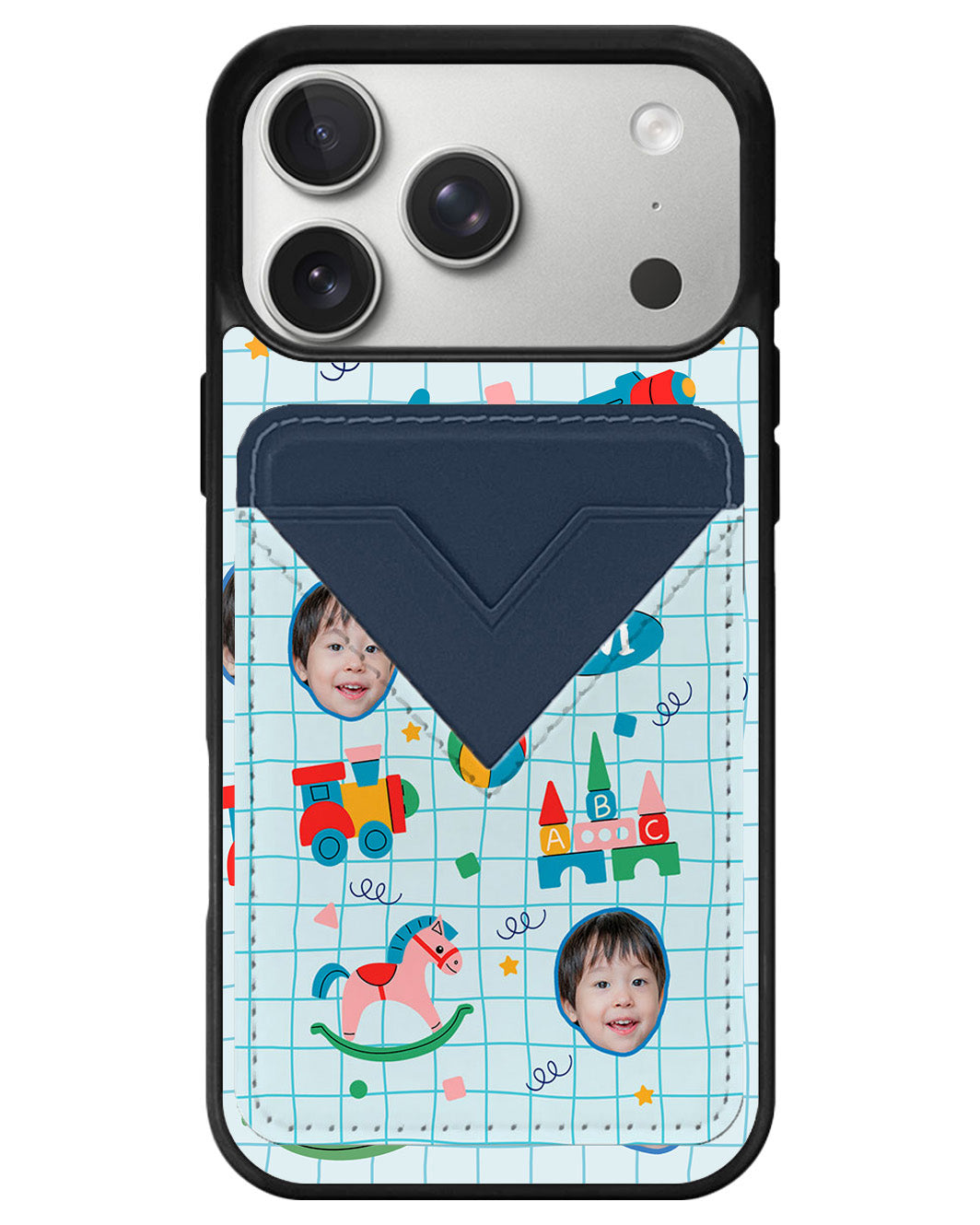 iPhone Avant Wallet Case - Face Grid Boy's Toys