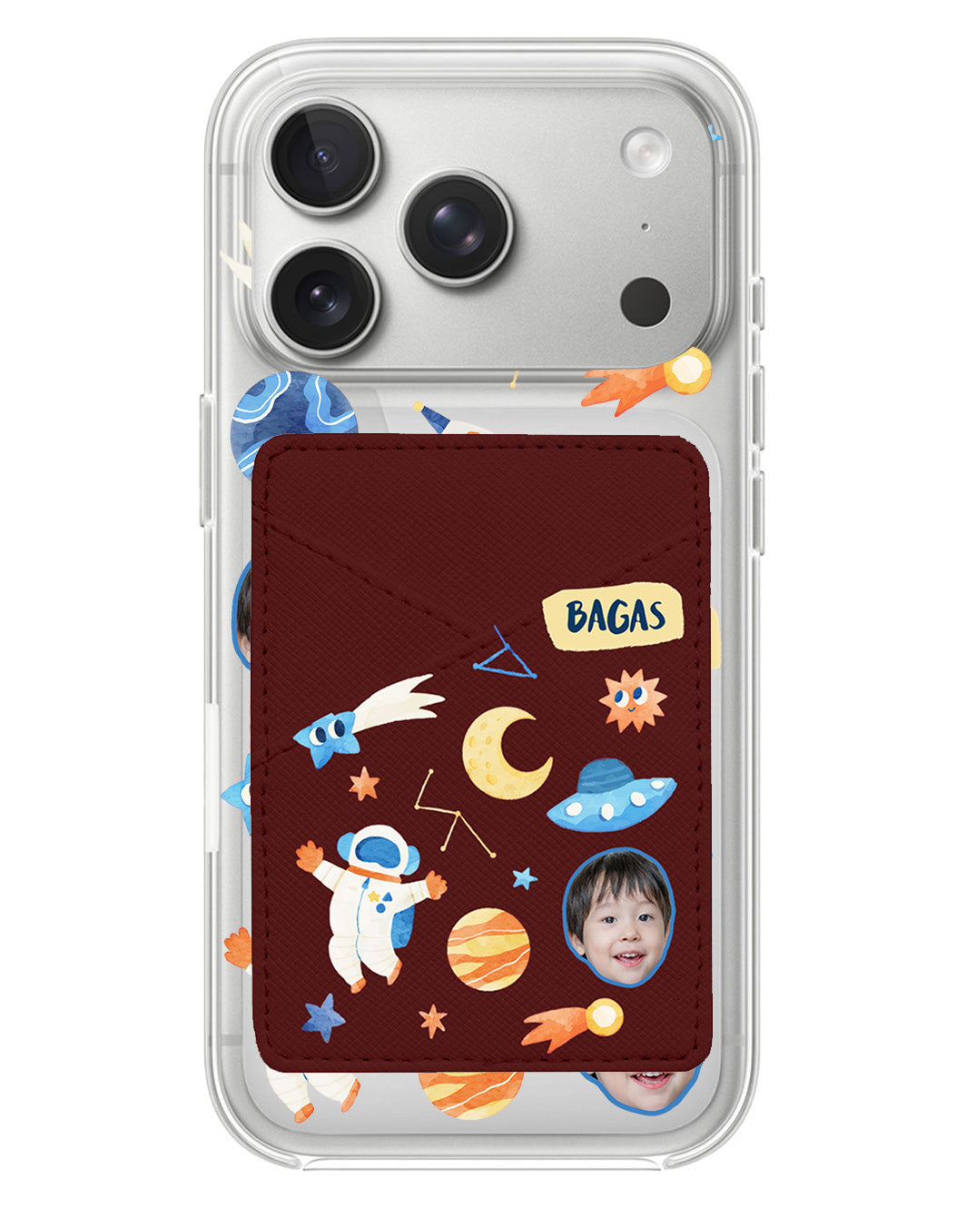 iPhone Phone Wallet Case - Face Grid Astronout