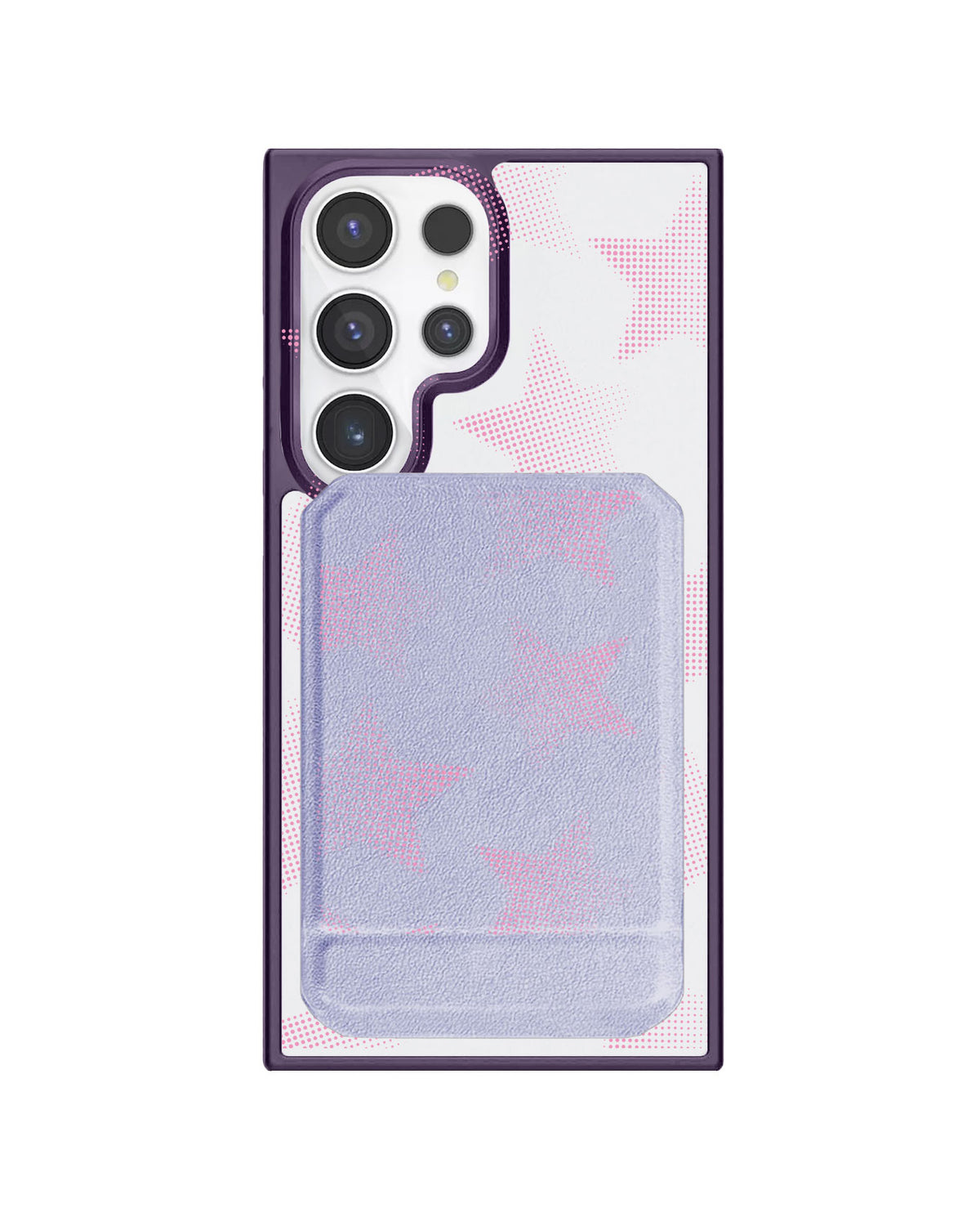 Android Magnetic Multifold Wallet - Pink Star