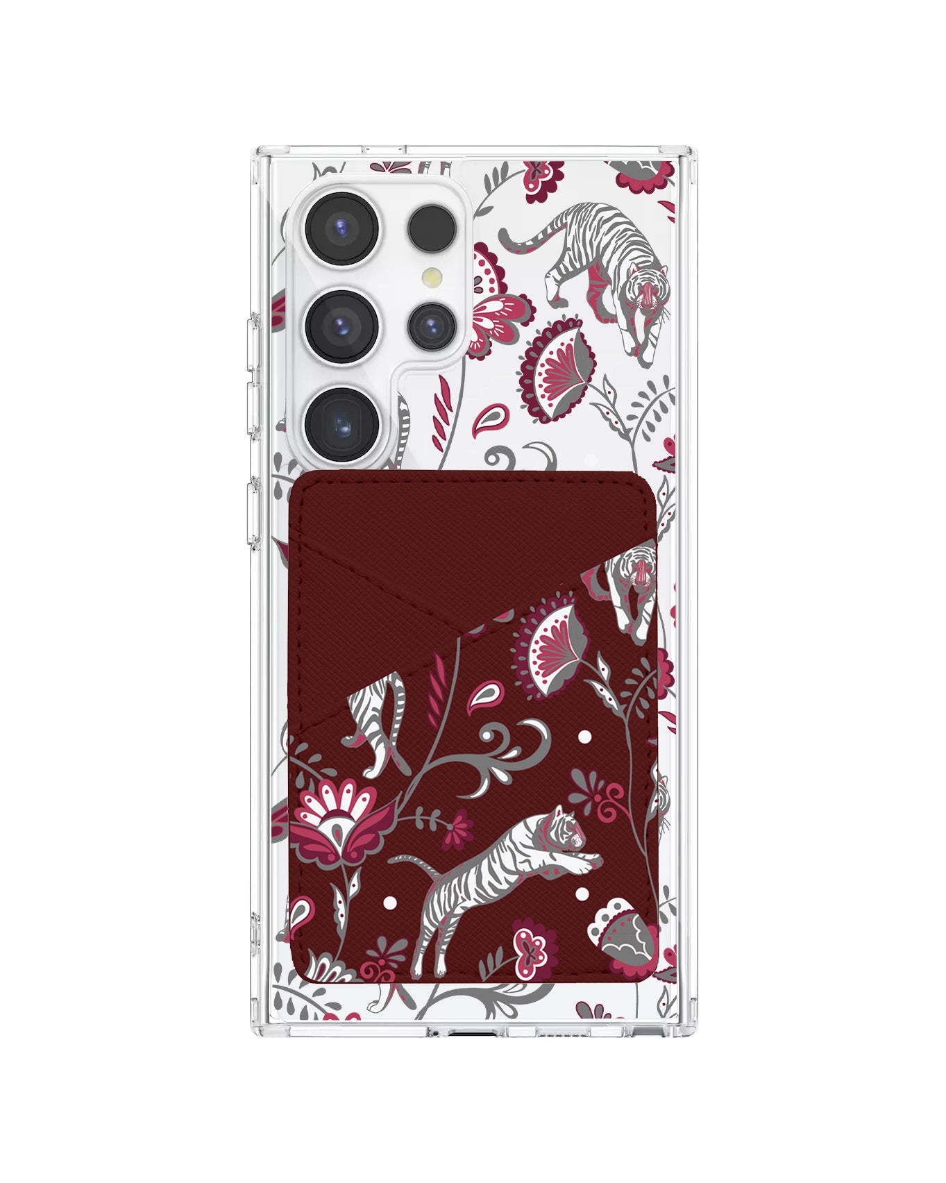 Android Phone Wallet Case - Tiger & Floral 6.0