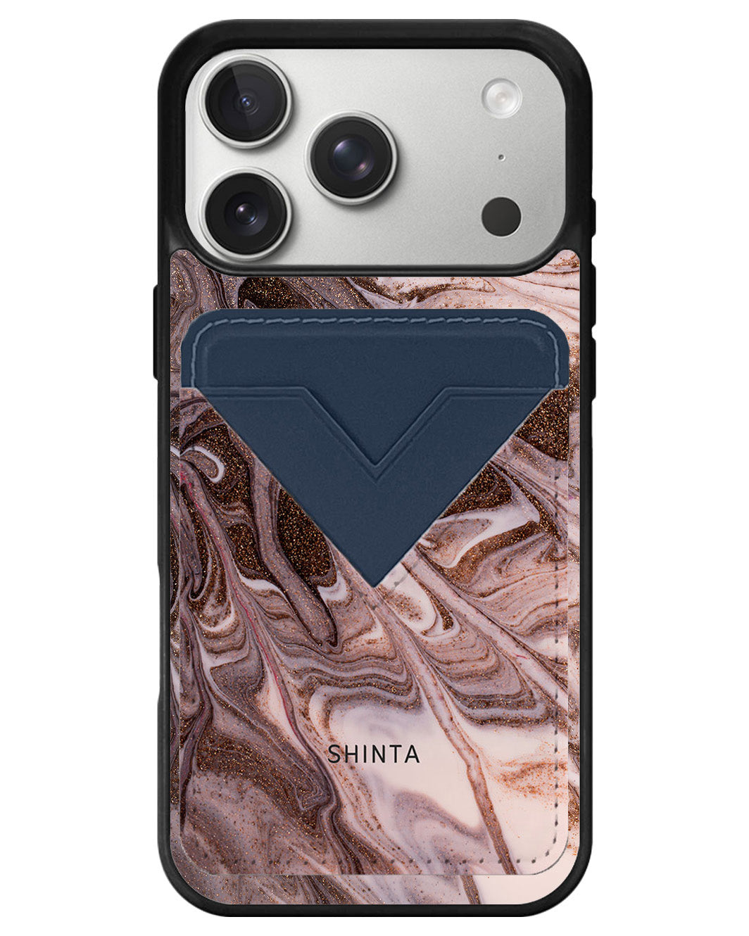 iPhone Avant Wallet Case - Glittery Bronze