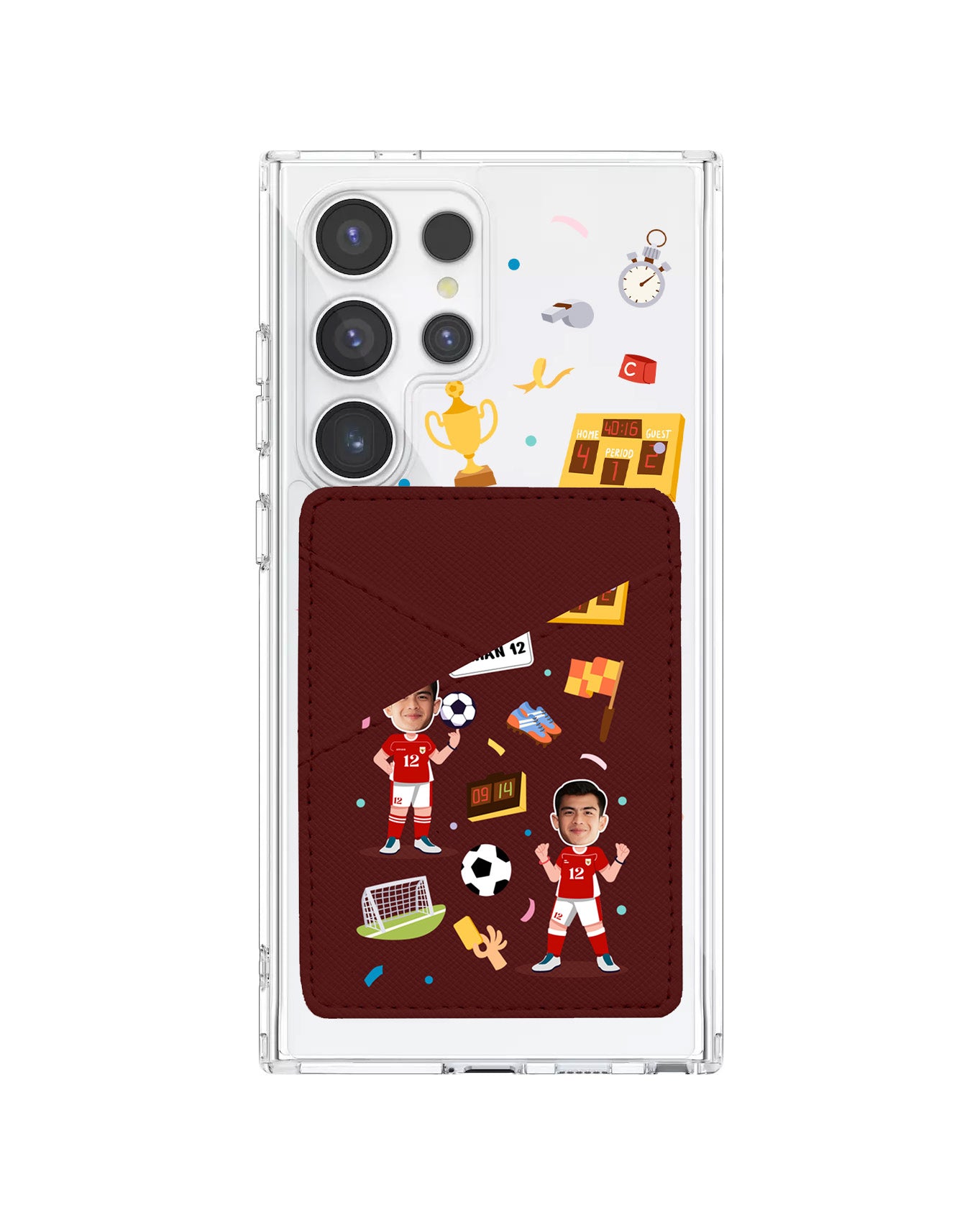 Android Phone Wallet Case - Face Grid Dream Soccer