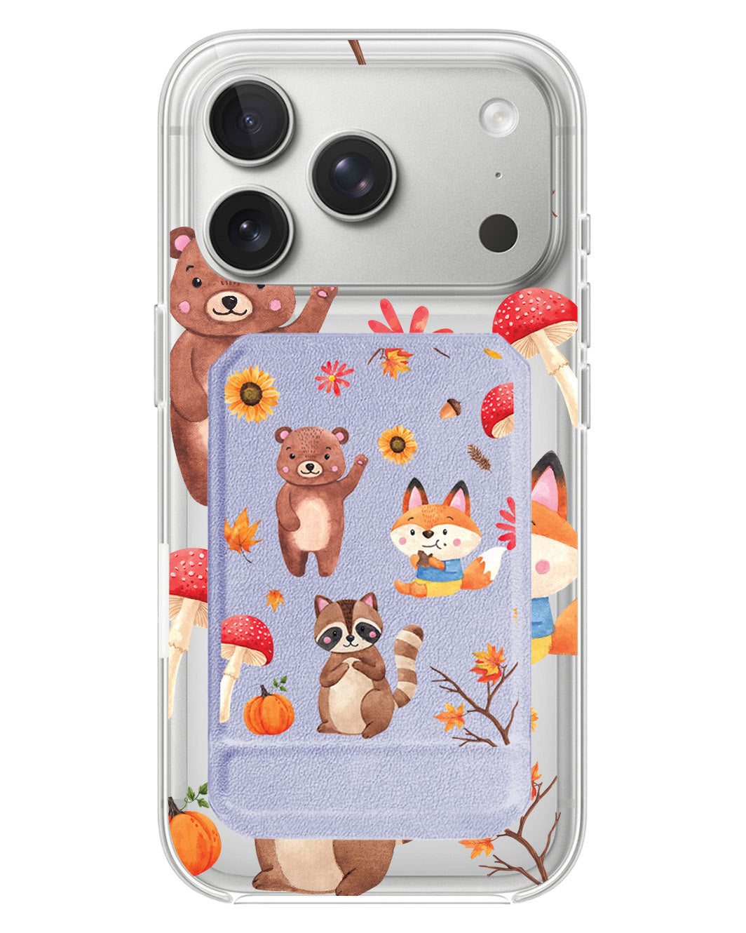 iPhone Magnetic Multifold Wallet - Autumn Animals