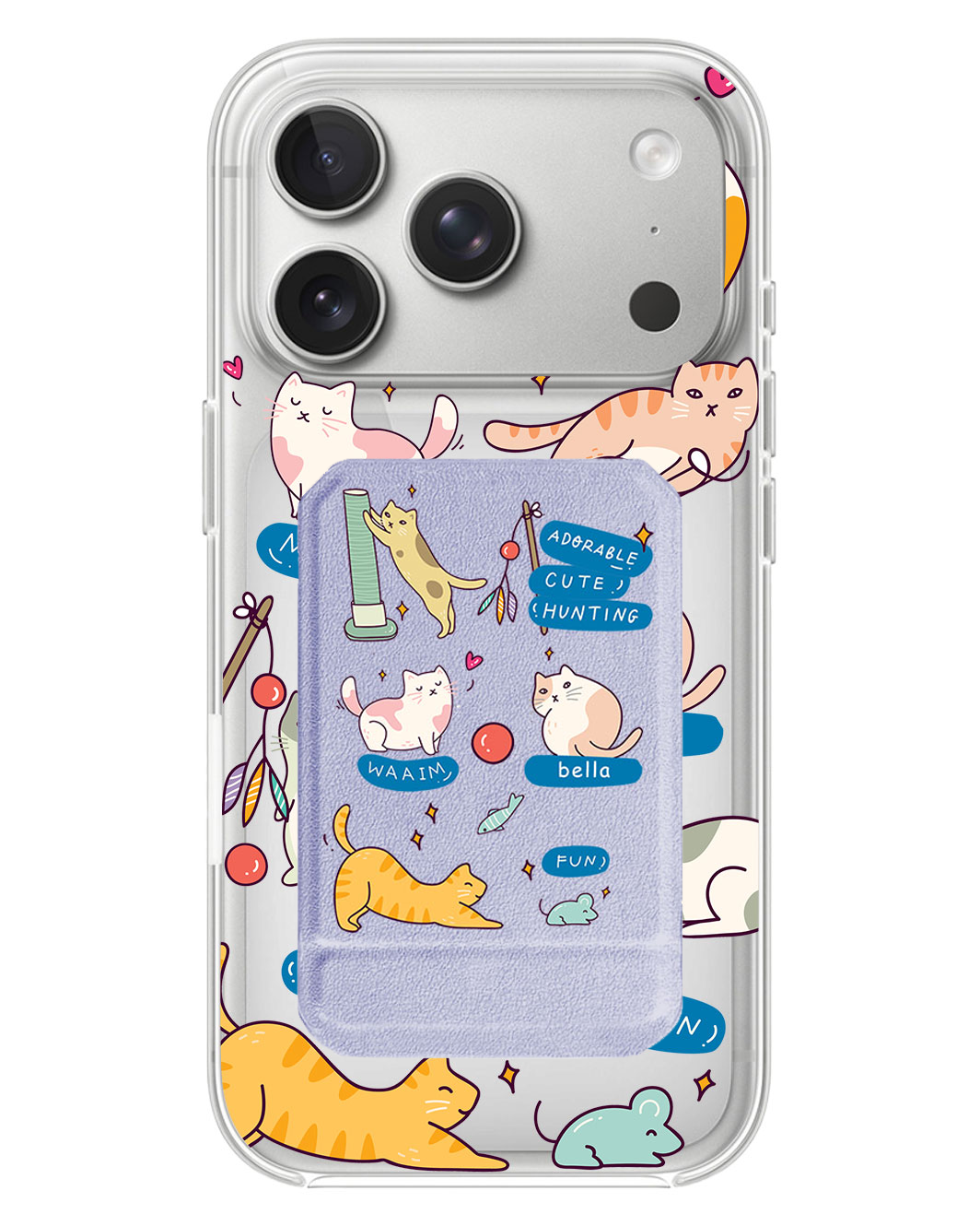 iPhone Magnetic Multifold Wallet - Playful Cat 2.0