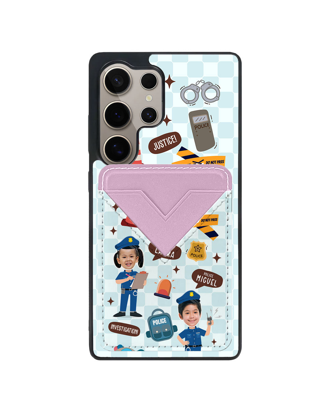 Android Avant Wallet Case - Face Grid Dream Police