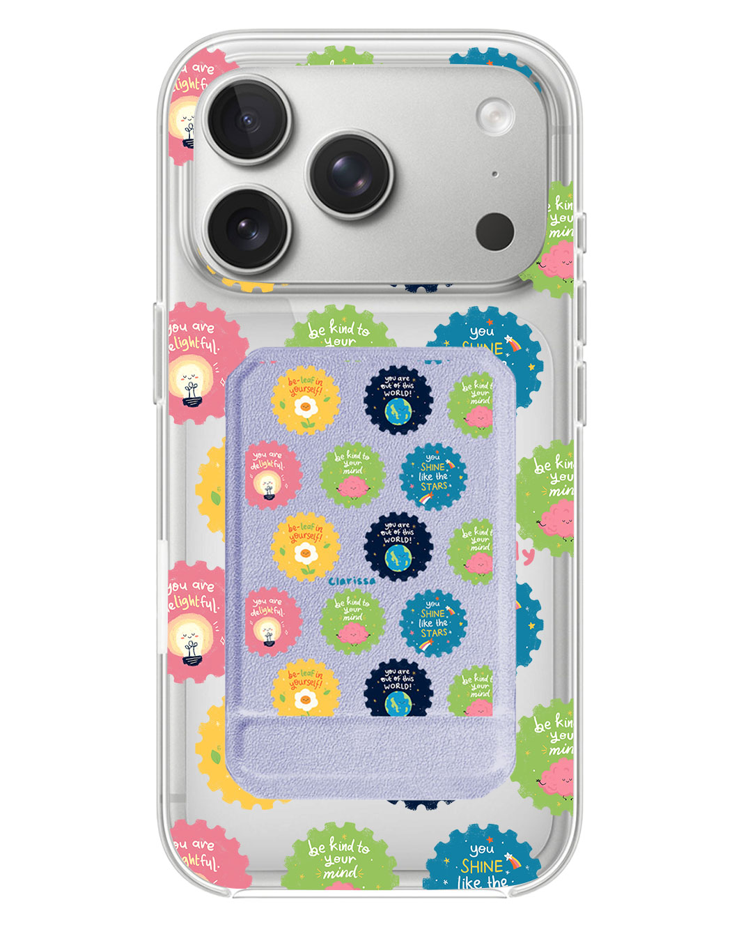 iPhone Magnetic Multifold Wallet - Self Reminder Stamps