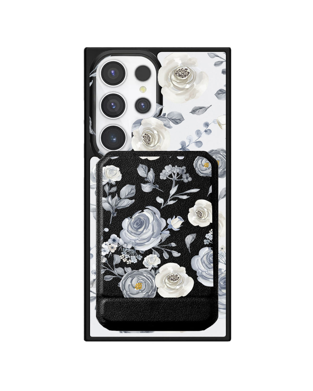 Android Magnetic Multifold Wallet - Blue Rose