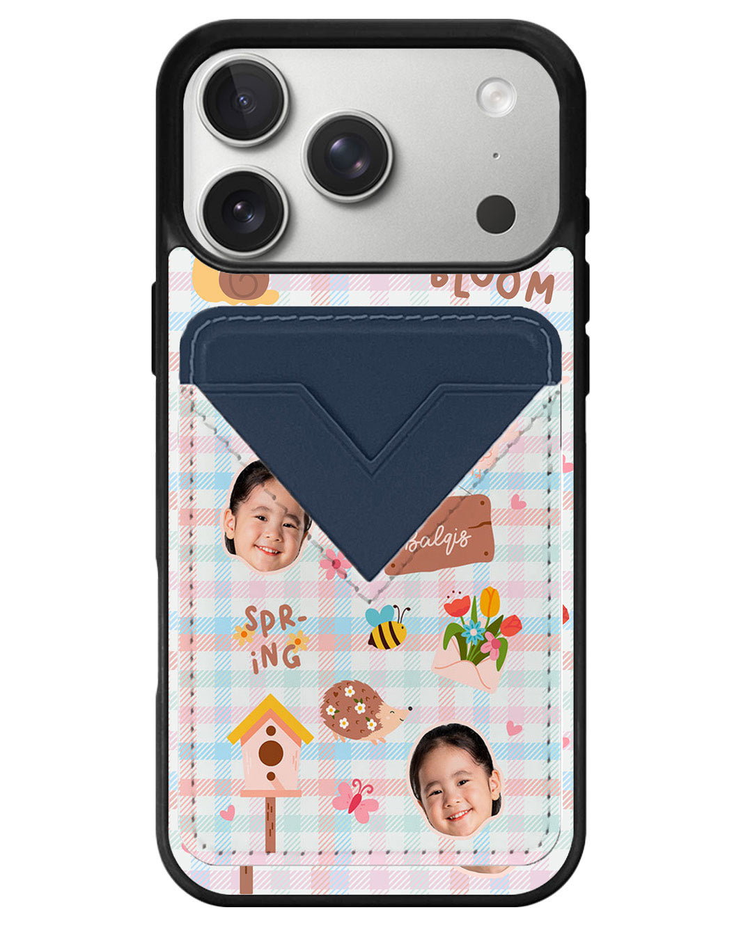 iPhone Avant Wallet Case - Face Grid Spring Bloom
