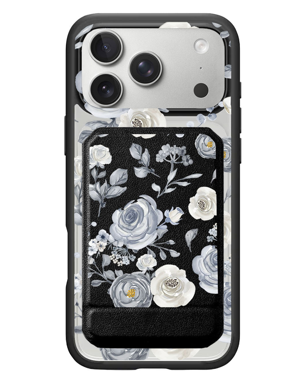iPhone Magnetic Multifold Wallet - Blue Rose