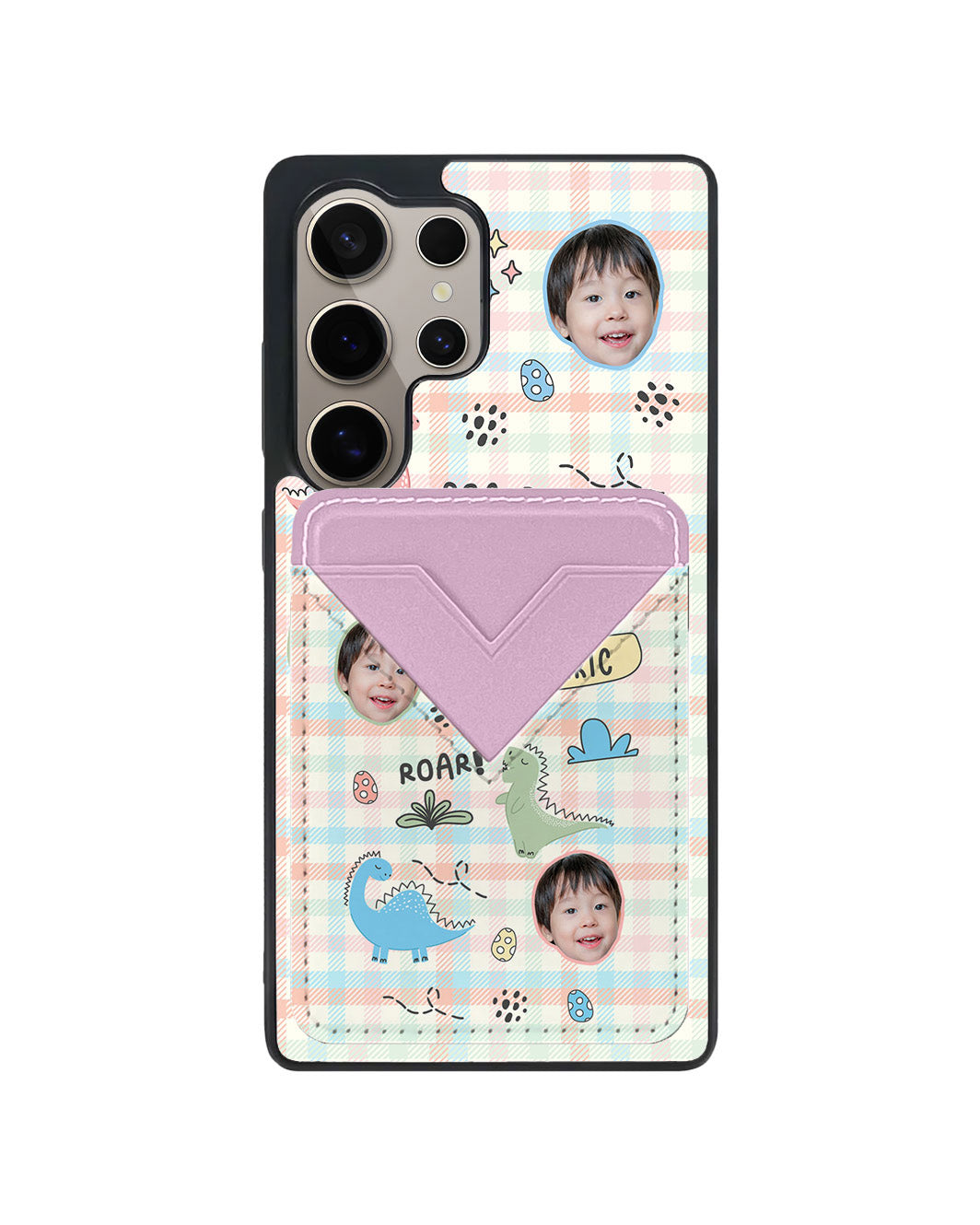 Android Avant Wallet Case - Face Grid Dino