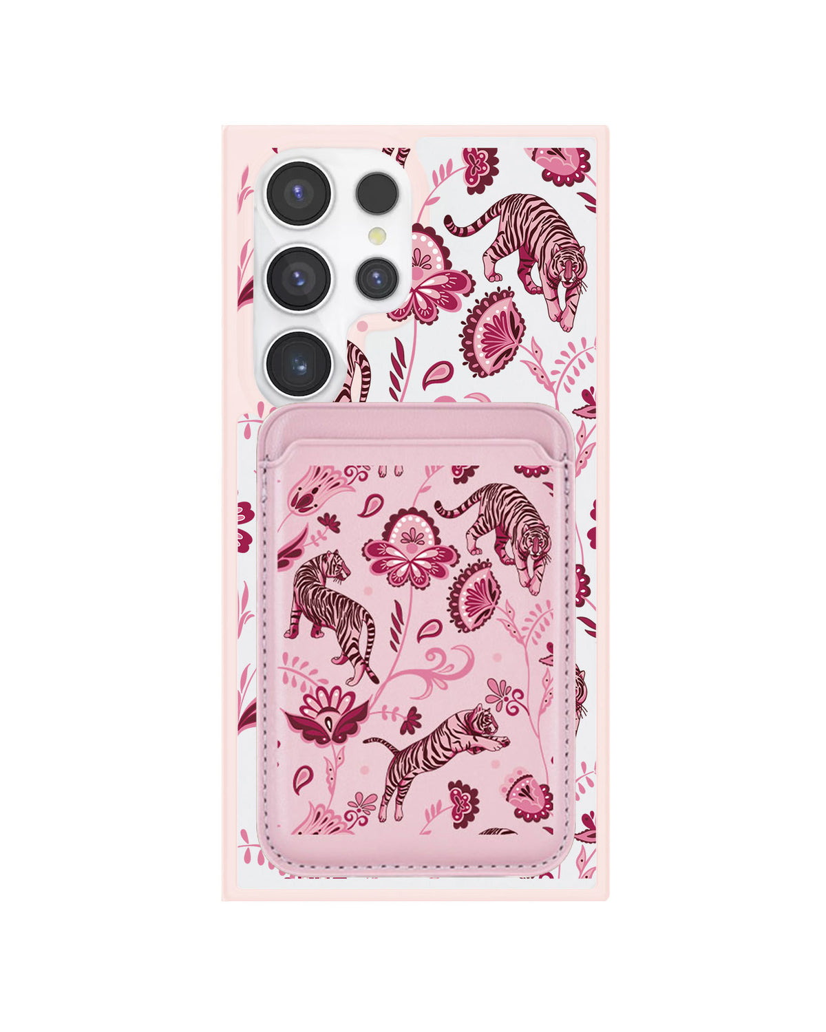Android Magnetic Wallet Case - Tiger & Floral 2.0