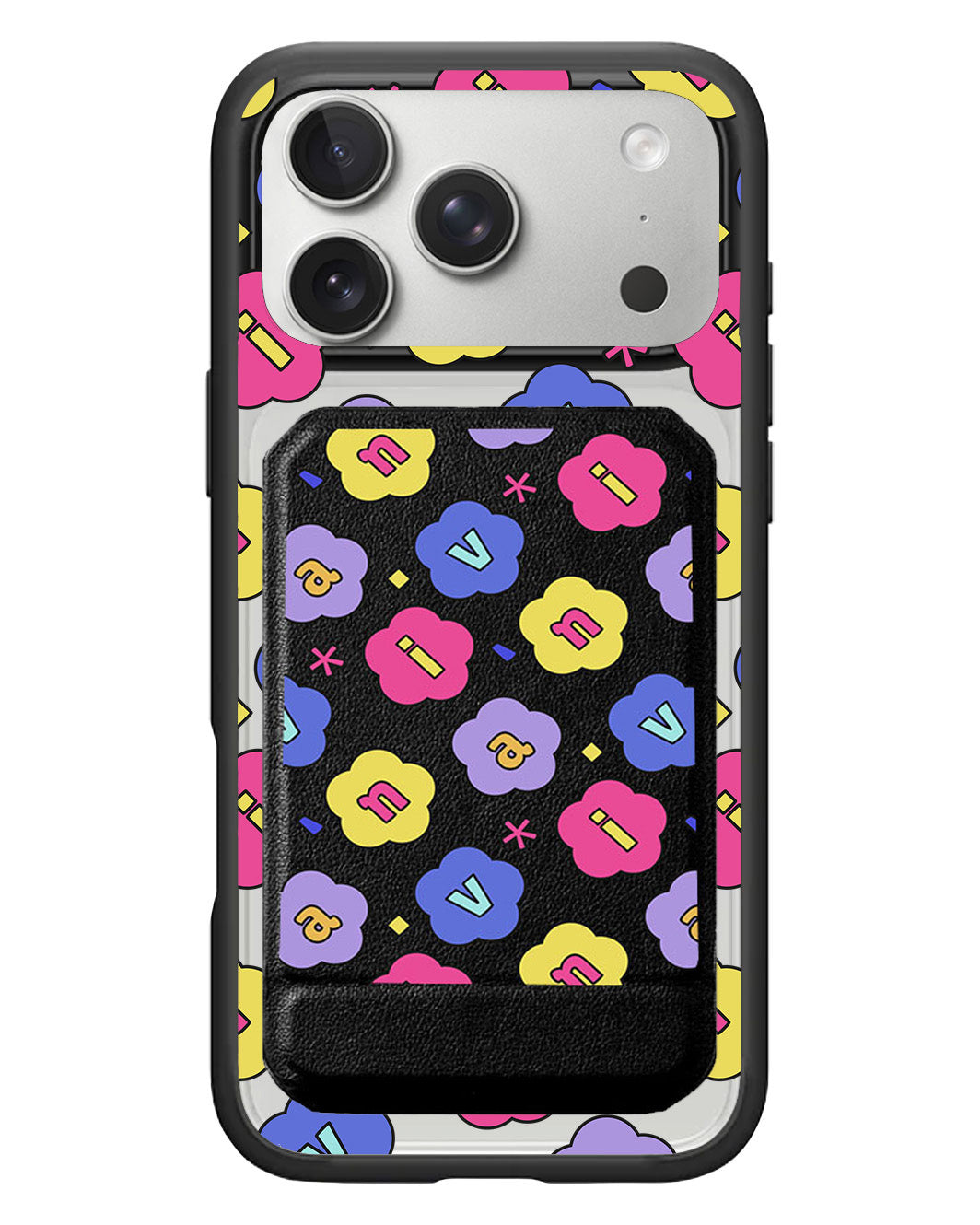 iPhone Magnetic Multifold Wallet - Flower Petals Monogram 2.0